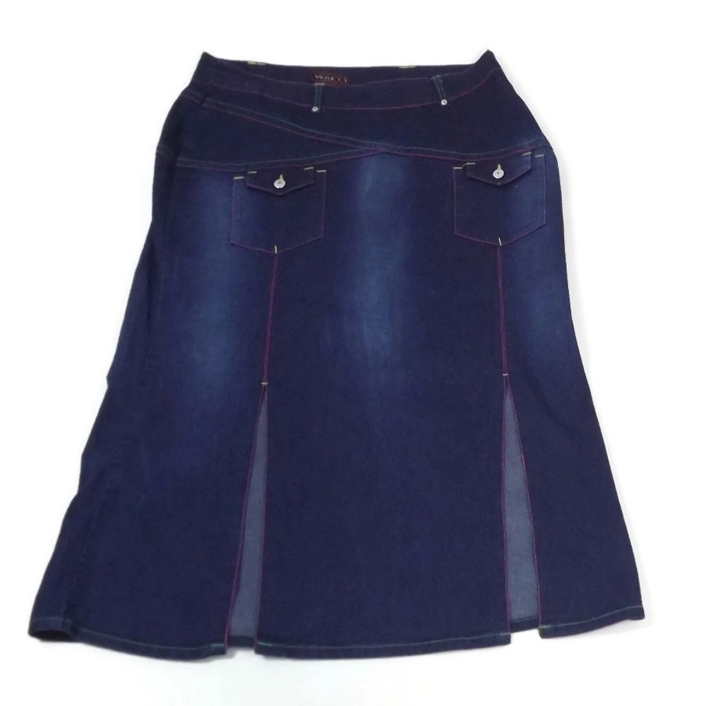 VEZUCCI Womens Unique STYLISH Jean Skirt Size 20